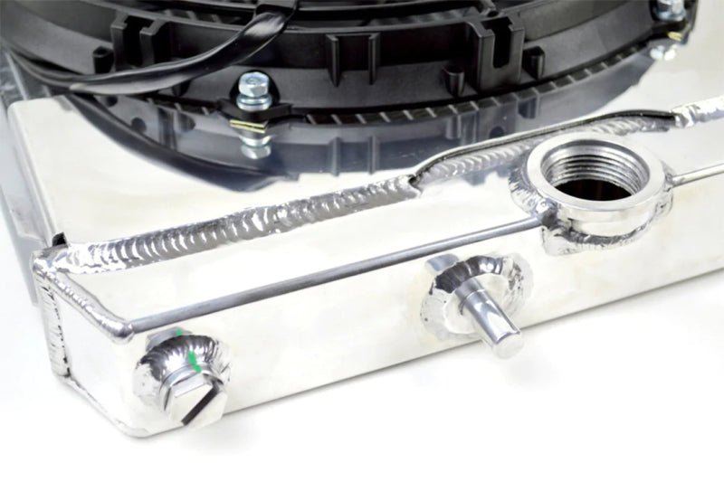 CSF 96-07 Mitsubishi Evo 4/5/6/7/8/9 Full-Slim Radiator w/12in Fan & Shroud/-16AN & Slip On Fitting CSF Radiators  AXOPROS