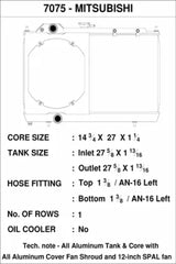 CSF 96-07 Mitsubishi Evo 4/5/6/7/8/9 Full-Slim Radiator w/12in Fan & Shroud/-16AN & Slip On Fitting CSF Radiators  AXOPROS
