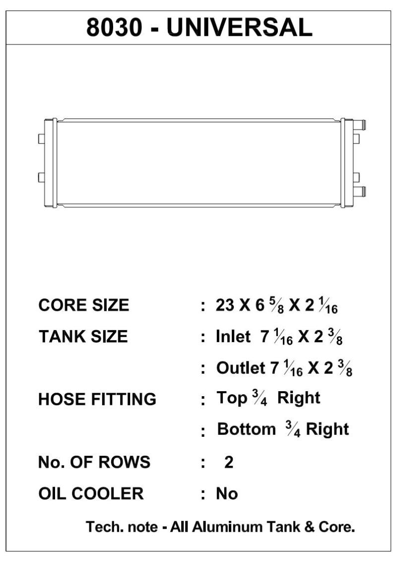 CSF Dual-Pass Universal Heat Exchanger (Cross-Flow) CSF Radiators  AXOPROS