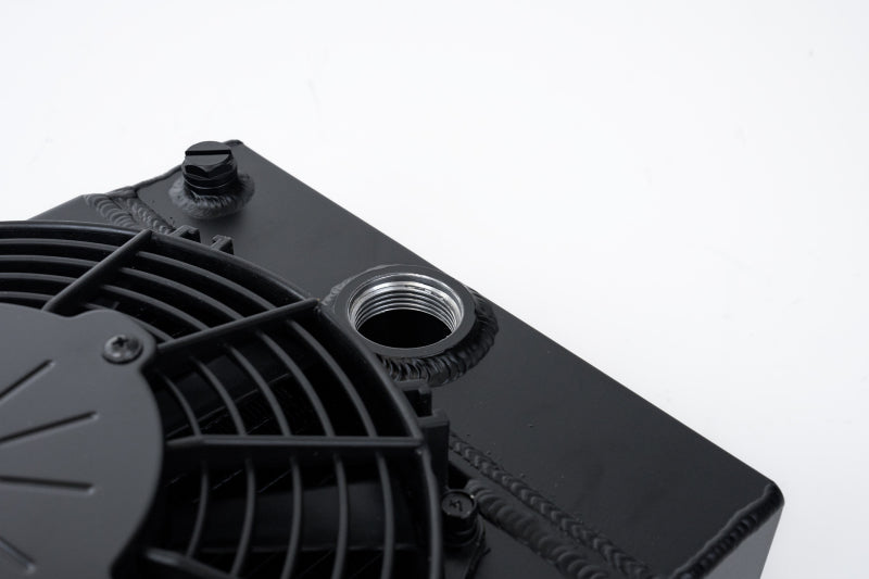 CSF Universal Drag Race / Tuck Radiator w/9in Spal Fan - 10.5in H x 10in L x 3.6in W - Black CSF Radiators  AXOPROS