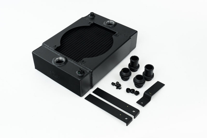 CSF Universal Drag Race / Tuck Radiator w/9in Spal Fan - 10.5in H x 10in L x 3.6in W - Black CSF Radiators  AXOPROS