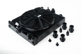 CSF Universal Half Radiator w/-16AN & Slip-On Fittings/12in SPAL Fan & Shroud - Black Finish CSF Radiators  AXOPROS