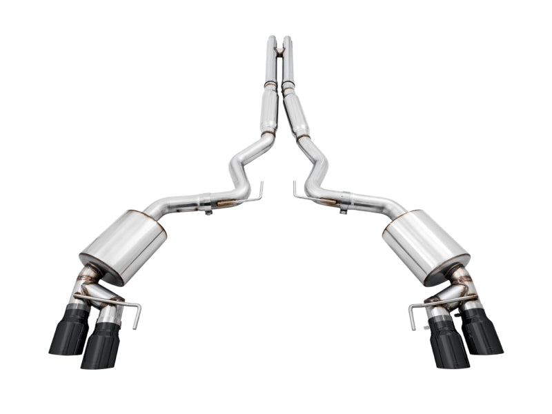 AWE Tuning 2018+ Ford Mustang GT (S550) Cat-back Exhaust - Touring Edition (Quad Diamond Black Tips) AWE Tuning Catback  AXOPROS