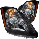 ANZO 2003-2005 Nissan 350Z Crystal Headlights Black ANZO Headlights  AXOPROS