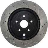 StopTech 08+ Subaru STI (Will Not Fit 05-07) Slotted & Drilled Sport Brake Rotor Stoptech Brake Rotors - Slot & Drilled  AXOPROS