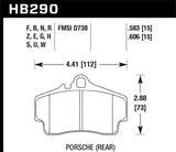 Hawk 98 Porsche 911 Targa/99-08 911 Carrera 4/00-06 Boxster S DTC-70 15mm Rear Brake Pads Hawk Performance Brake Pads - Racing  AXOPROS