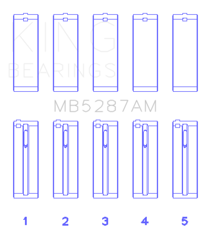 King Toyota 1ZZ-FE Main Bearing Set - Size STD King Engine Bearings Bearings  AXOPROS