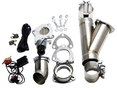 Granatelli 2.25in Aluminized Mild Steel Electronic Exhaust Cutout w/Slip Fit & Band Clamps - AXOPROS