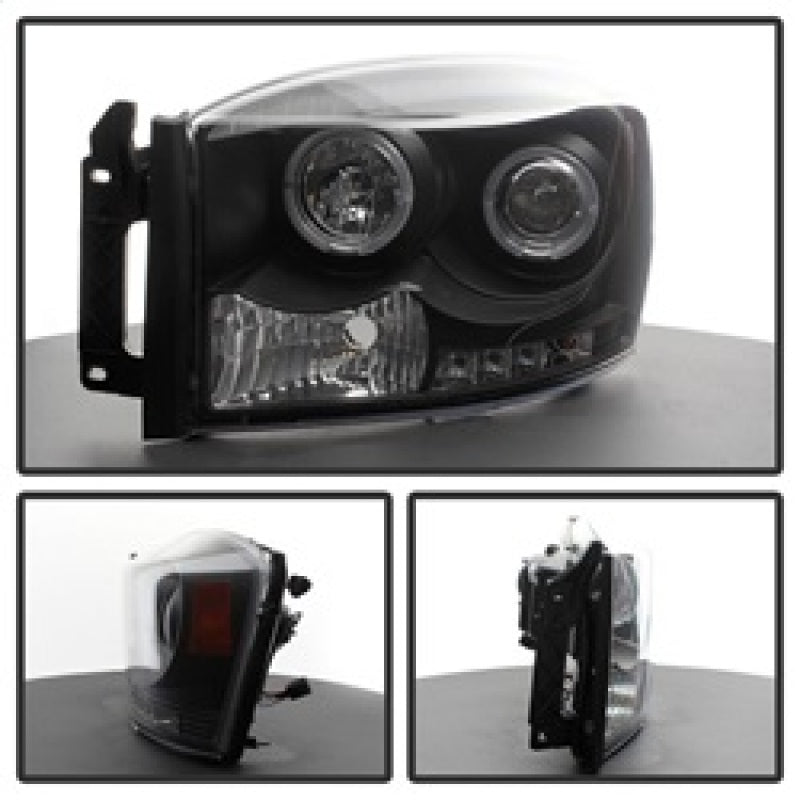 Spyder Dodge Ram 1500 06-08/Ram 2500 06-09 Projector Headlights LED Halo LED Blk PRO-YD-DR06-HL-BK SPYDER Headlights  AXOPROS