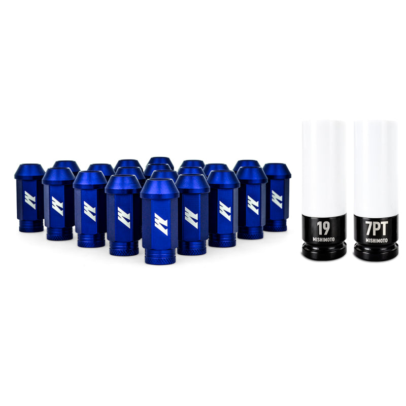Mishimoto Aluminum Locking Lug Nuts M12x1.25 20pc Set Blue Mishimoto Lug Nuts  AXOPROS