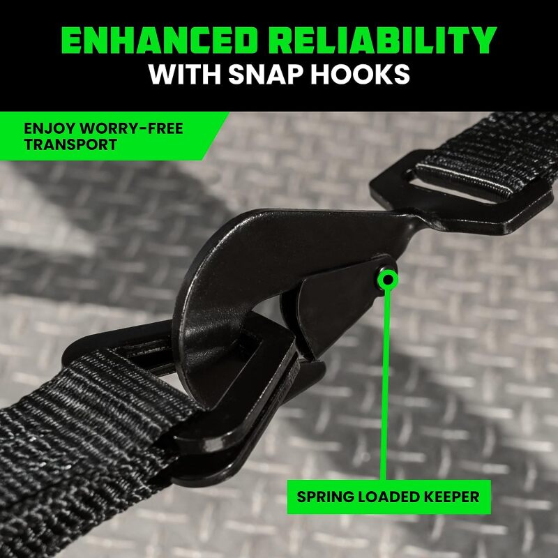Rhino USA Heavy Duty Vehicle Tie Down Kit (Snap Hook) Rhino USA Cargo Tie-Downs  AXOPROS