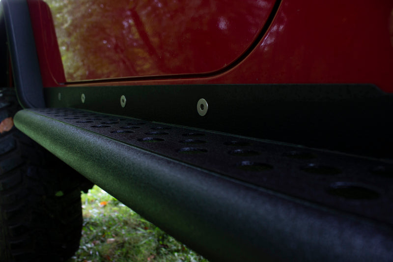 Fishbone Offroad 97-06 Jeep Wrangler TJ Steel Rock Slider - Black Textured Powdercoat Fishbone Offroad Steps  AXOPROS