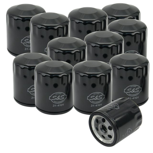 S&S Cycle Sportster/Evolution Models Black Oil Filters - 12 Pack S&S Cycle Oil Filters  AXOPROS