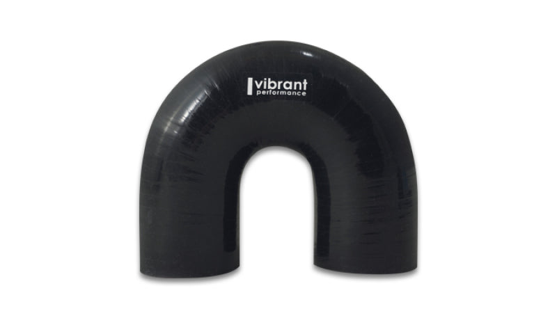 Vibrant 4 Ply Reinforced Silicone Elbow Connector - 3in ID x 4.25in Leg 180 Deg Elbow (BLACK) Vibrant Silicone Couplers & Hoses  AXOPROS