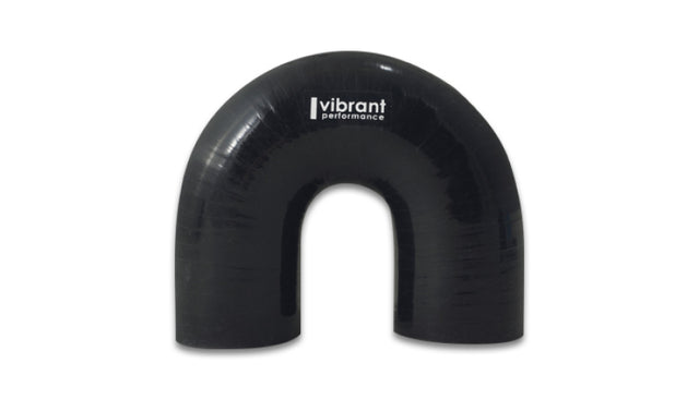 Vibrant 4 Ply Reinforced Silicone Elbow Connector - 1.75in ID x 5.50in Leg 180 Deg Elbow (BLACK) Vibrant Silicone Couplers & Hoses  AXOPROS