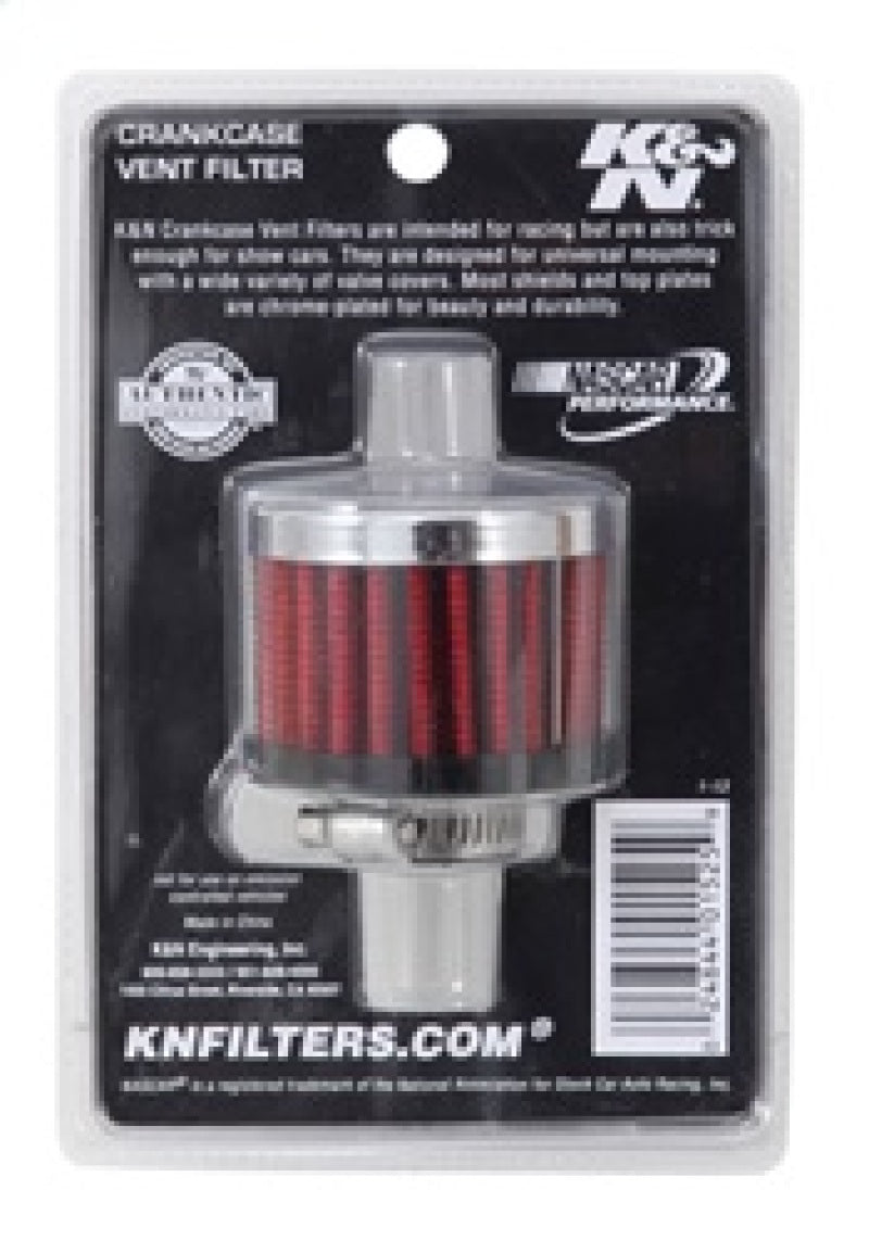 K&N 0.625 inch ID 2 inch OD 1.5 inch H Clamp On Crankcase Vent Filter K&N Engineering Air Filters - Universal Fit  AXOPROS