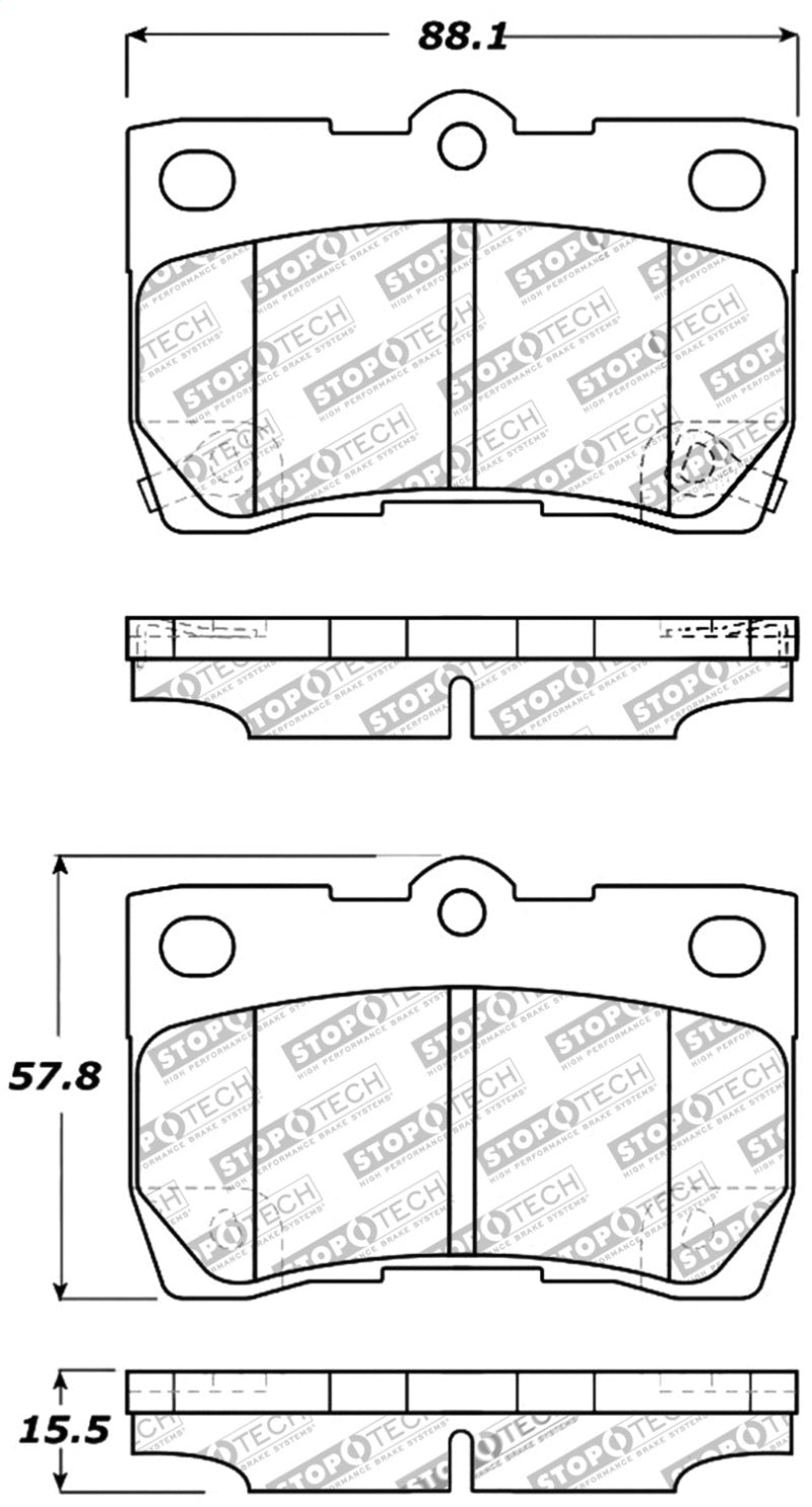 StopTech Performance 06 Lexus GS300/430 / 07-08 GS350 / 06-08 IS250/350 Rear Brake Pads Stoptech Brake Pads - Performance  AXOPROS