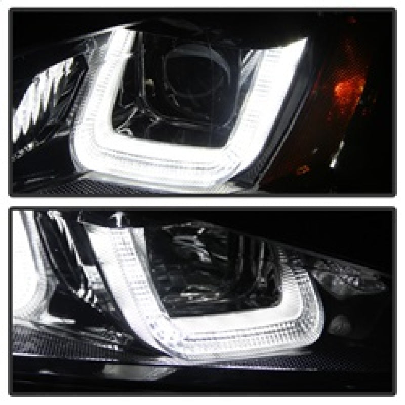 Spyder Volkswagen Golf VII 14-16 Projector Headlights DRL LED Blk Stripe Blk PRO-YD-VG15-BLK-DRL-BK SPYDER Headlights  AXOPROS