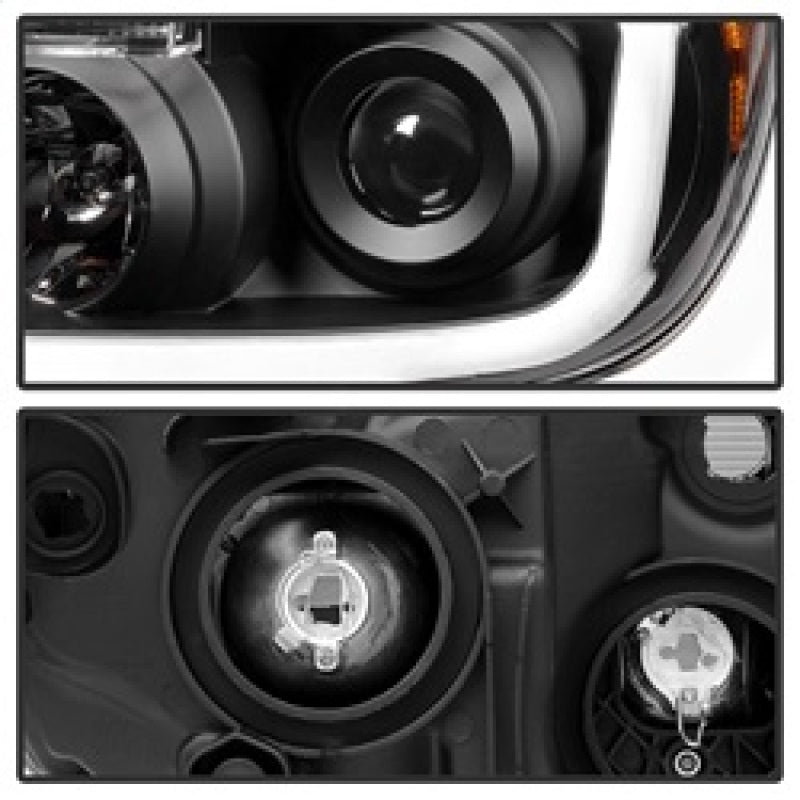 Xtune Toyota Tundra 07-13 LED Light Bar Projector Headlights Black PRO-JH-TTU07-LED-BK SPYDER Headlights  AXOPROS