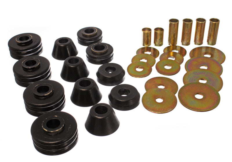 Energy Suspension 73-80 GM 1/2 Ton C-10/C1500 Pick Up 2WD Black Body (Cab) Mount Set Energy Suspension Bushing Kits  AXOPROS