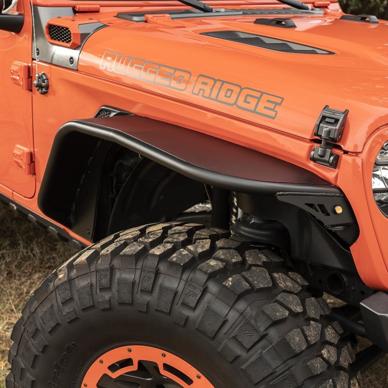 Rugged Ridge HD Steel Tube Fenders Front Pair Black 18-19 JL Rugged Ridge Fenders  AXOPROS