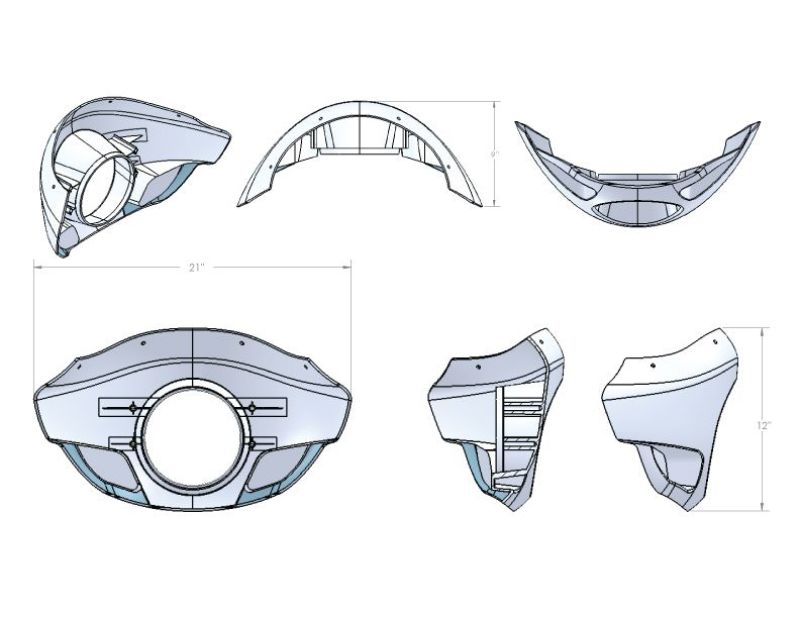 Burly Brand Touring Sport Fairing Standard Burly Brand Wind Deflectors  AXOPROS