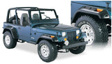 Bushwacker 87-95 Jeep Wrangler Cutout Style Flares 4pc Cutting Optional Not Renegade - Black Bushwacker Fender Flares  AXOPROS