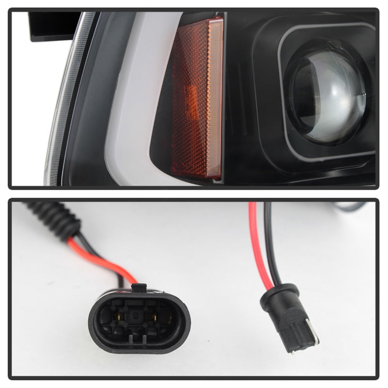 Spyder Dodge Charger 06-10 Projector Headlights - LED Light Bar - Black PRO-YD-DCH05V2-LB-BK SPYDER Headlights  AXOPROS