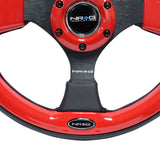 NRG Reinforced Steering Wheel (320mm) Blk w/Red Trim & 5mm 3-Spoke NRG Steering Wheels  AXOPROS