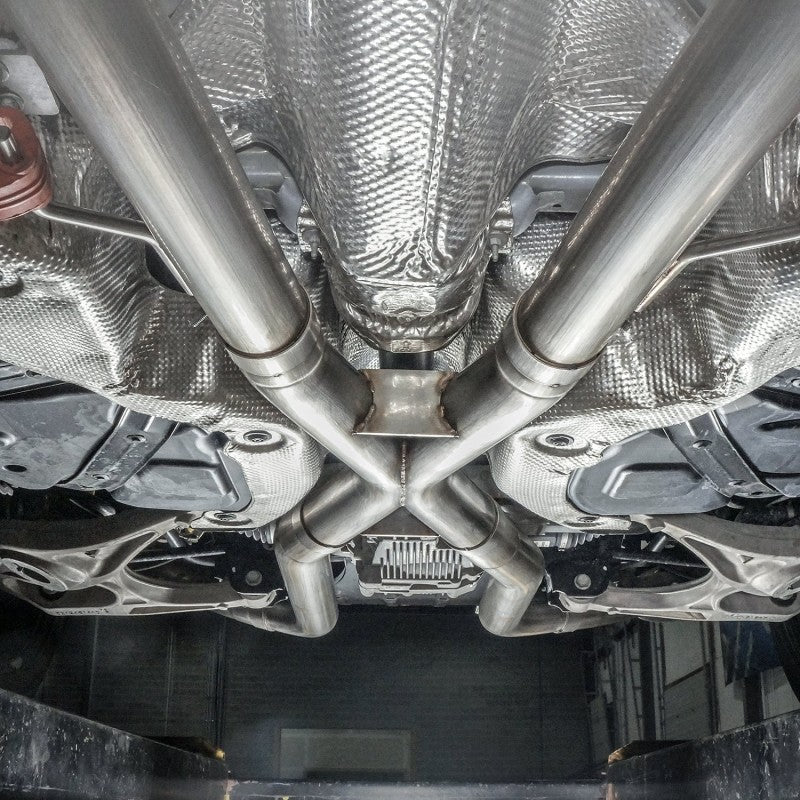 Stainless Works 2018 Jeep TrackHawk 6.2L 3in Catback System X-Pipe Turbo S-Tube Muffler Stock Exit Stainless Works Catback  AXOPROS