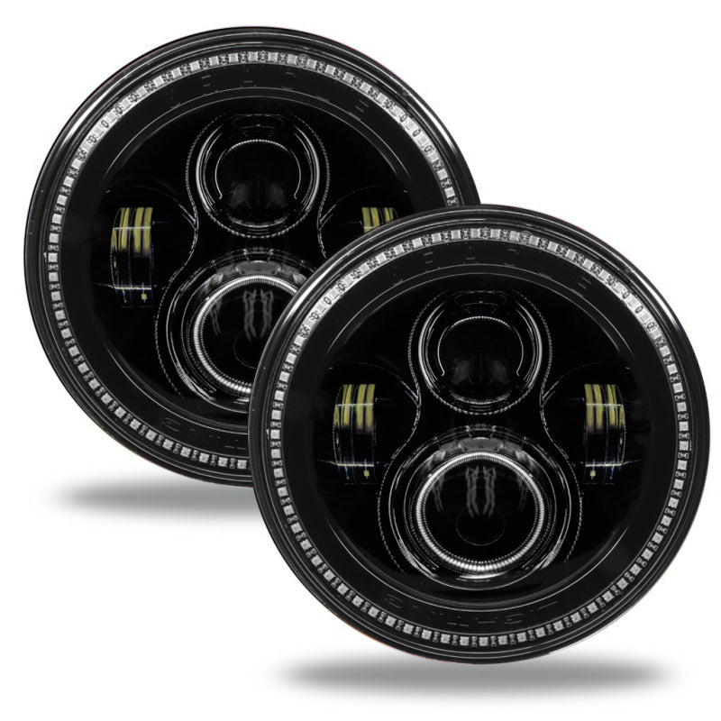 Oracle 7in High Powered LED Headlights - Black Bezel - Dynamic - Dynamic SEE WARRANTY ORACLE Lighting Headlights  AXOPROS