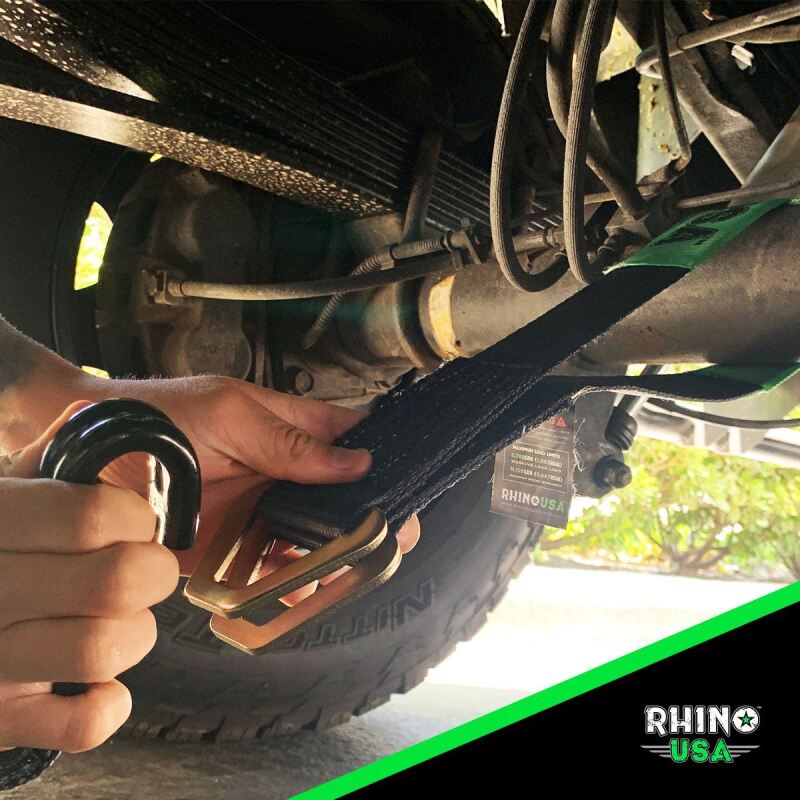 Rhino USA Axle Tie Down Straps (4-Pack) 2In X 38In - Black Rhino USA Cargo Tie-Downs  AXOPROS