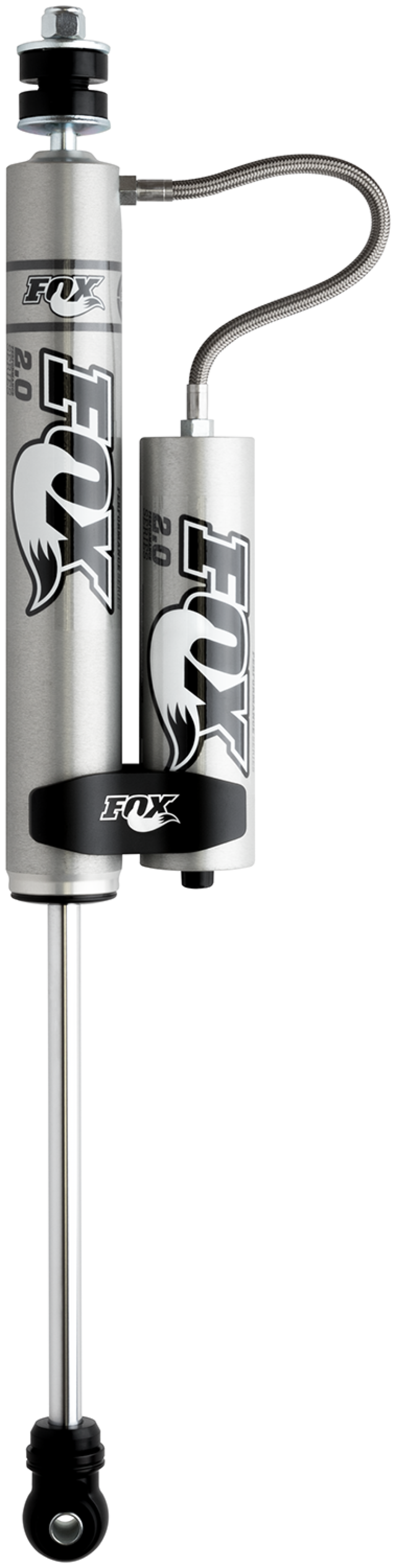 Fox 2.0 Performance Series 10.1in. Smooth Body Remote Res. Shock w/Stem Mount / Std Travel - Black FOX Shocks and Struts  AXOPROS