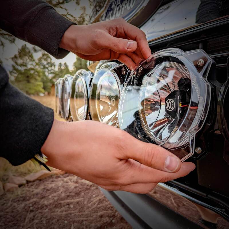 KC HiLiTES 6in. Light Shield for Gravity Pro6 LED Lights (Single) - Clear KC HiLiTES Light Covers and Guards  AXOPROS