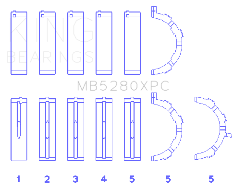 King Ford 4.6L/5.4L V8 SOHC Performance Coated Main Bearing Set - Size STD King Engine Bearings Bearings  AXOPROS