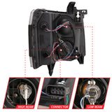 ANZO 07-13 Chevrolet Silverado 1500 Plank Style Projector Headlights Black w/ Amber ANZO Headlights  AXOPROS