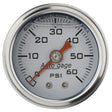 Autometer AutoGage 1.5in Liquid Filled Mechanical 0-60 PSI Fuel Pressure Gauge - White AutoMeter Gauges  AXOPROS