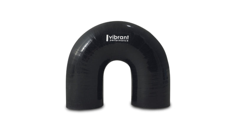 Vibrant 4 Ply Reinforced Silicone Elbow Connector - 3in ID x 4.25in Leg 180 Deg Elbow (BLACK) Vibrant Silicone Couplers & Hoses  AXOPROS
