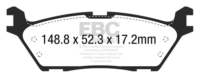 EBC 15+ Ford F150 2.7 Twin Turbo (2WD) Electric PB Greenstuff Rear Brake Pads EBC Brake Pads - Performance  AXOPROS