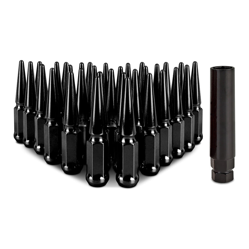 Mishimoto Mishimoto Steel Spiked Lug Nuts M14 x 1.5 32pc Set Black Mishimoto Lug Nuts  AXOPROS