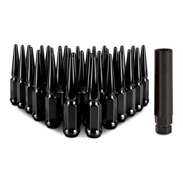 Mishimoto Mishimoto Steel Spiked Lug Nuts M14 x 1.5 32pc Set Black Mishimoto Lug Nuts  AXOPROS