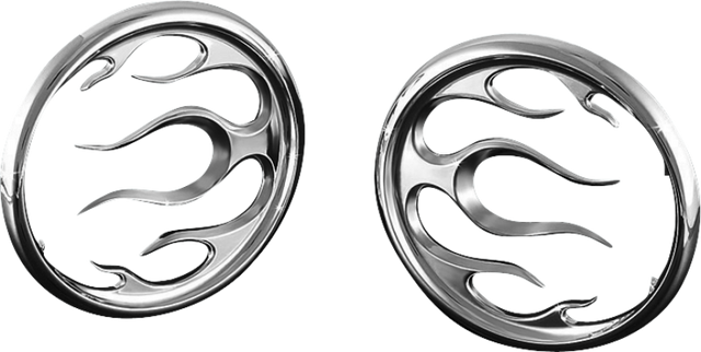 Kuryakyn Flame Speaker Grills Chrome Kuryakyn Exterior Trim  AXOPROS