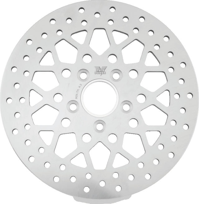 Twin Power 84-17 Big Twin Exc 08-17 FLH FLT Rear 11.5 Solid Rotor Mesh TwinPower Brake Rotors - OE  AXOPROS