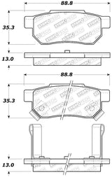 StopTech Performance 90-01 Integra (exc. Type R)/90-93 Civic EX Coupe w rear disc & abs/99-00 Civic Stoptech Brake Pads - Performance  AXOPROS