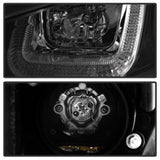 Spyder Volkswagen Golf VII 14-16 Projector Headlights DRL LED Blk Stripe Blk PRO-YD-VG15-BLK-DRL-BK SPYDER Headlights  AXOPROS