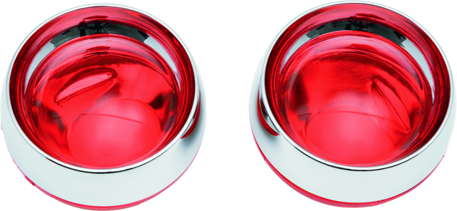 Kuryakyn Deep Dish Bezels With Red Lenses Kuryakyn Light Accessories and Wiring  AXOPROS