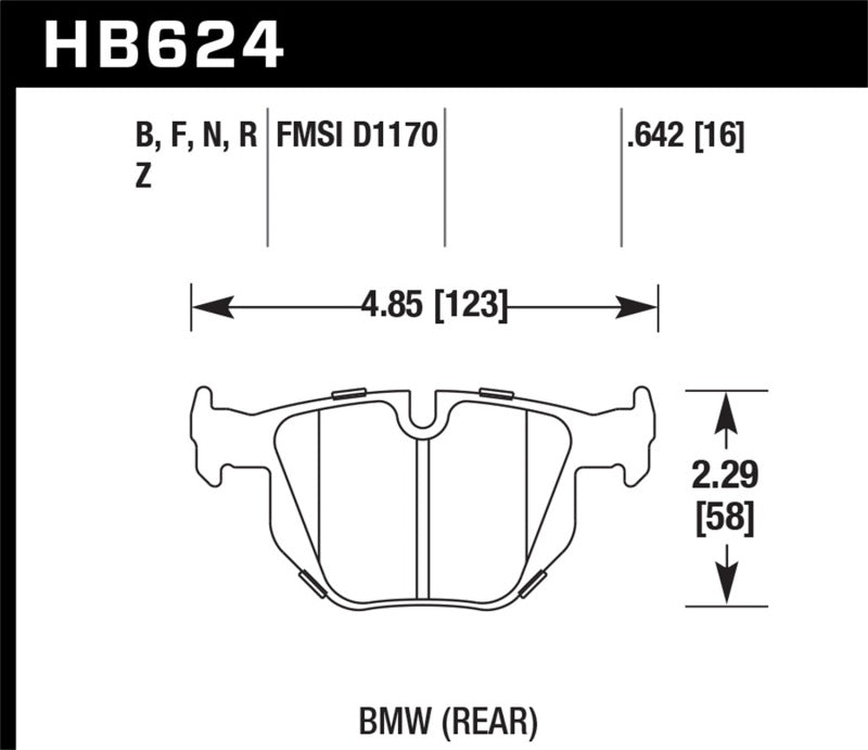 Hawk 06 BMW 330i/330xi / 07-09 335i / 07-08 335xi / 09 335d / 08-09 328i HP+ Street Rear Brake Pads Hawk Performance Brake Pads - Performance  AXOPROS