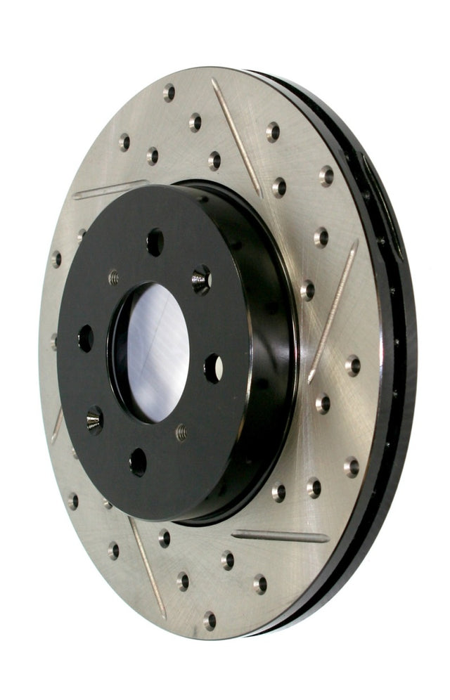 StopTech 15-19 Subaru WRX (Excl. Eyesight Technology) Rear Left Sport Drilled & Slotted Rotor Stoptech Brake Rotors - Slot & Drilled  AXOPROS