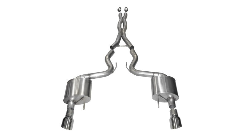 Corsa 2015-2017 Ford Mustang GT 5.0 3in Cat Back Exhaust Polish Dual 4.5in Tip (Xtreme) CORSA Performance Catback  AXOPROS
