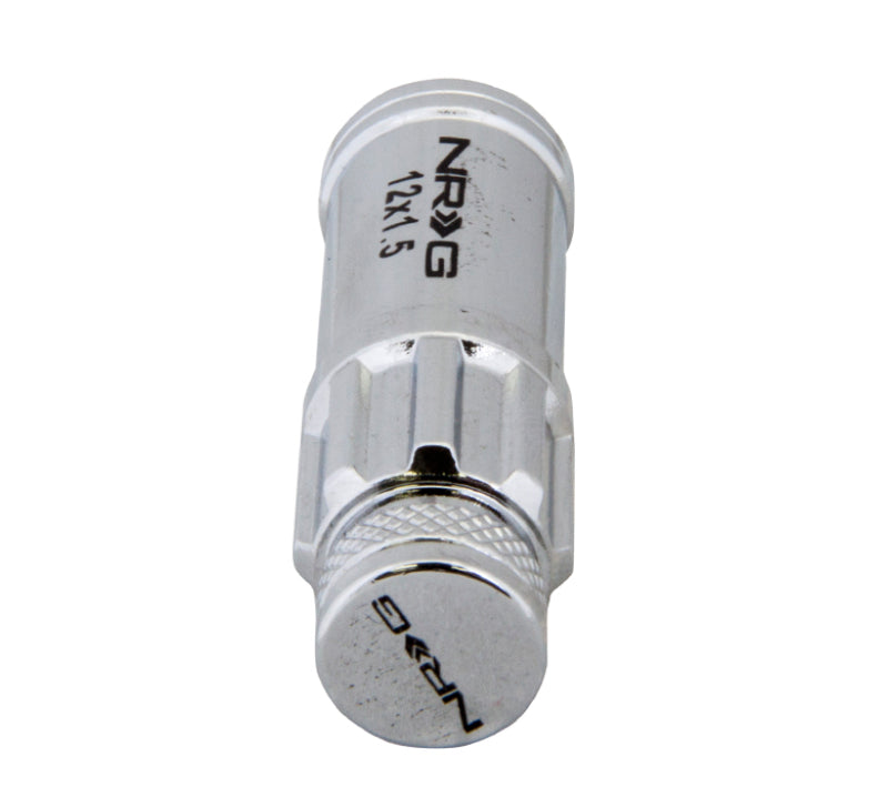 NRG 700 Series M12 X 1.5 Steel Lug Nut w/Dust Cap Cover Set 21 Pc w/Locks & Lock Socket - Silver NRG Lug Nuts  AXOPROS